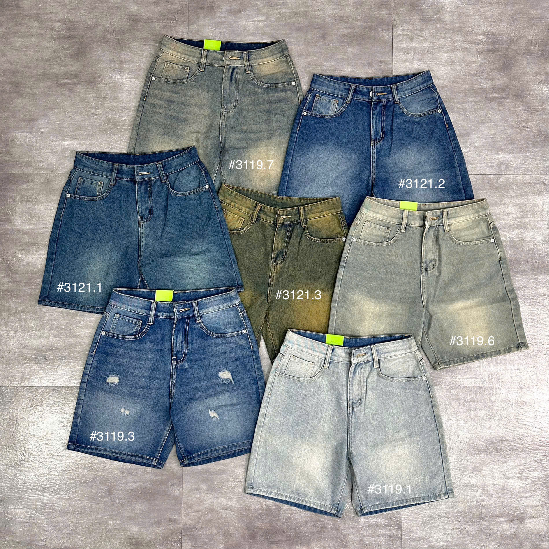 Quần short jeans trơn không giãn Ms 3121.3