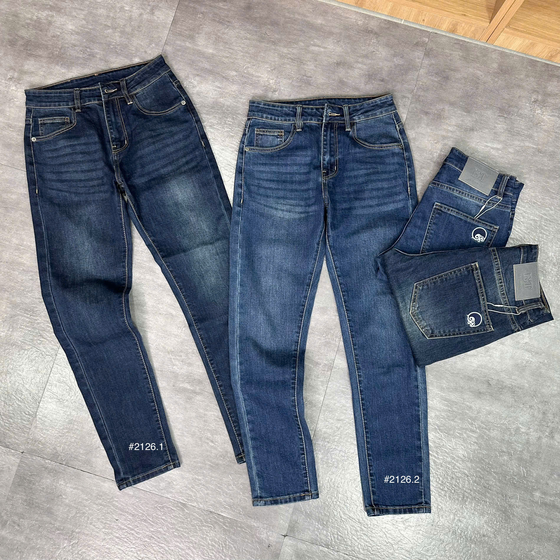 Quần jean nam trơn xanh cao cấp Ms 2126.1