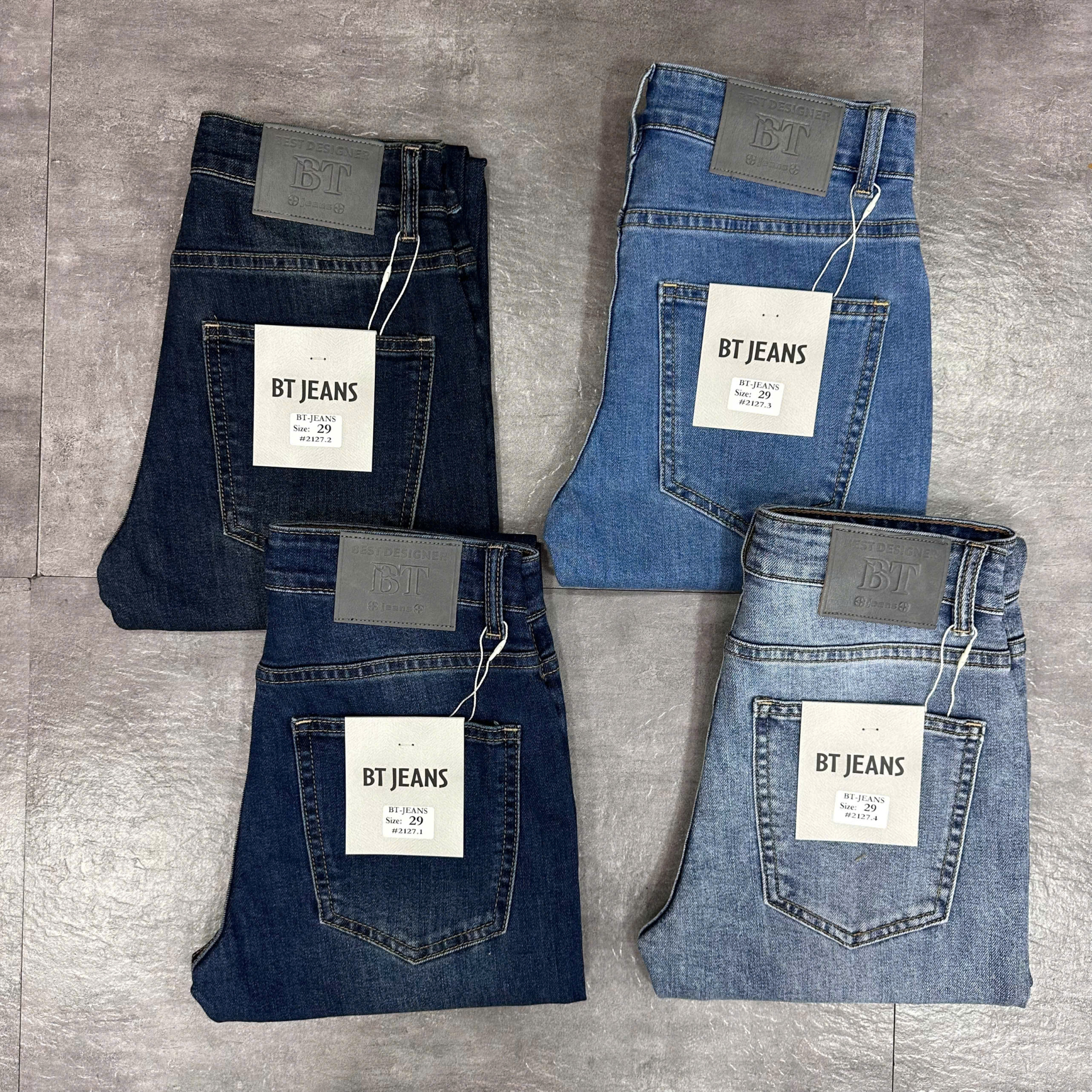 Quần jean nam trơn xanh cao cấp Ms 2127.4