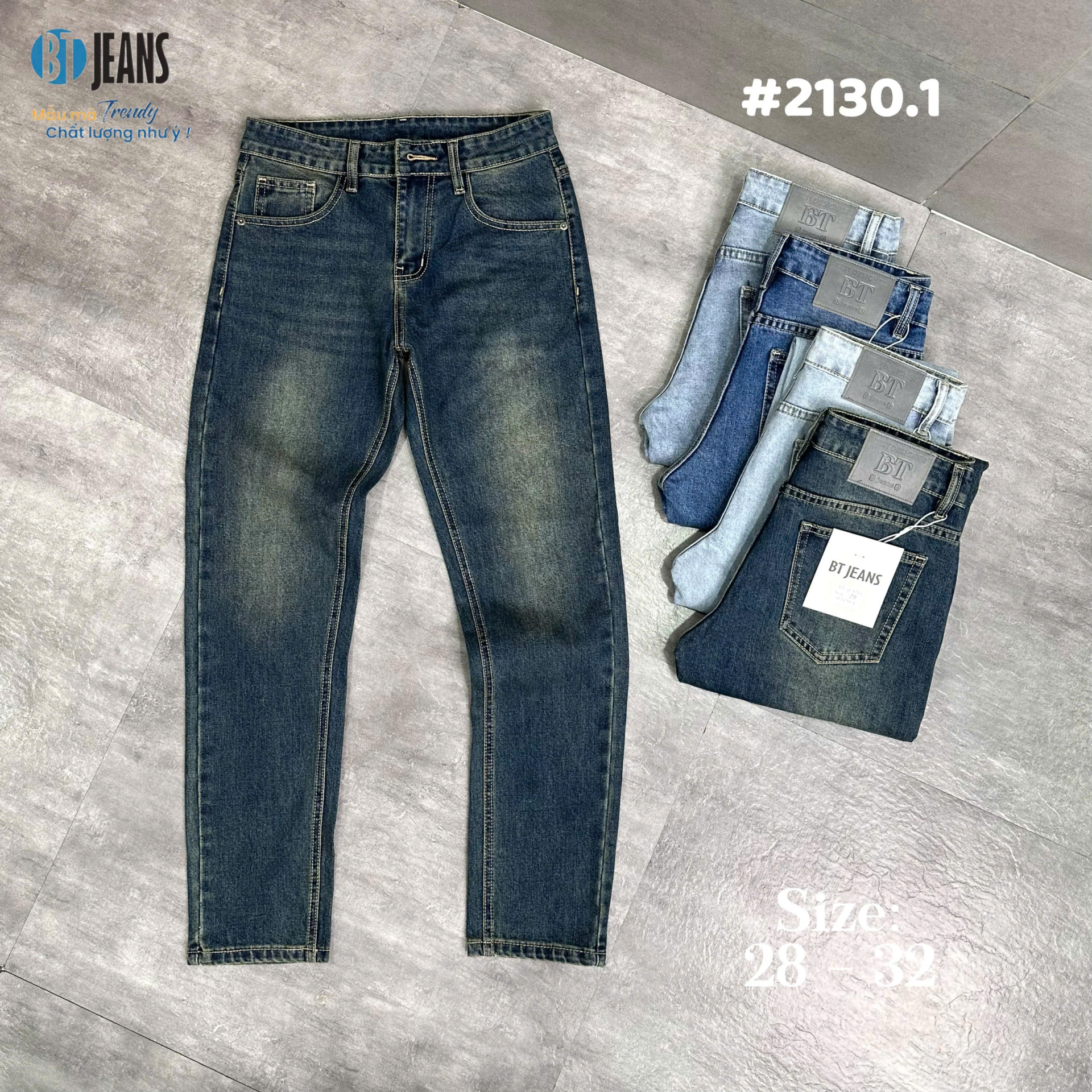Quần jean nam co giãn trơn cao cấp Ms 2130.1