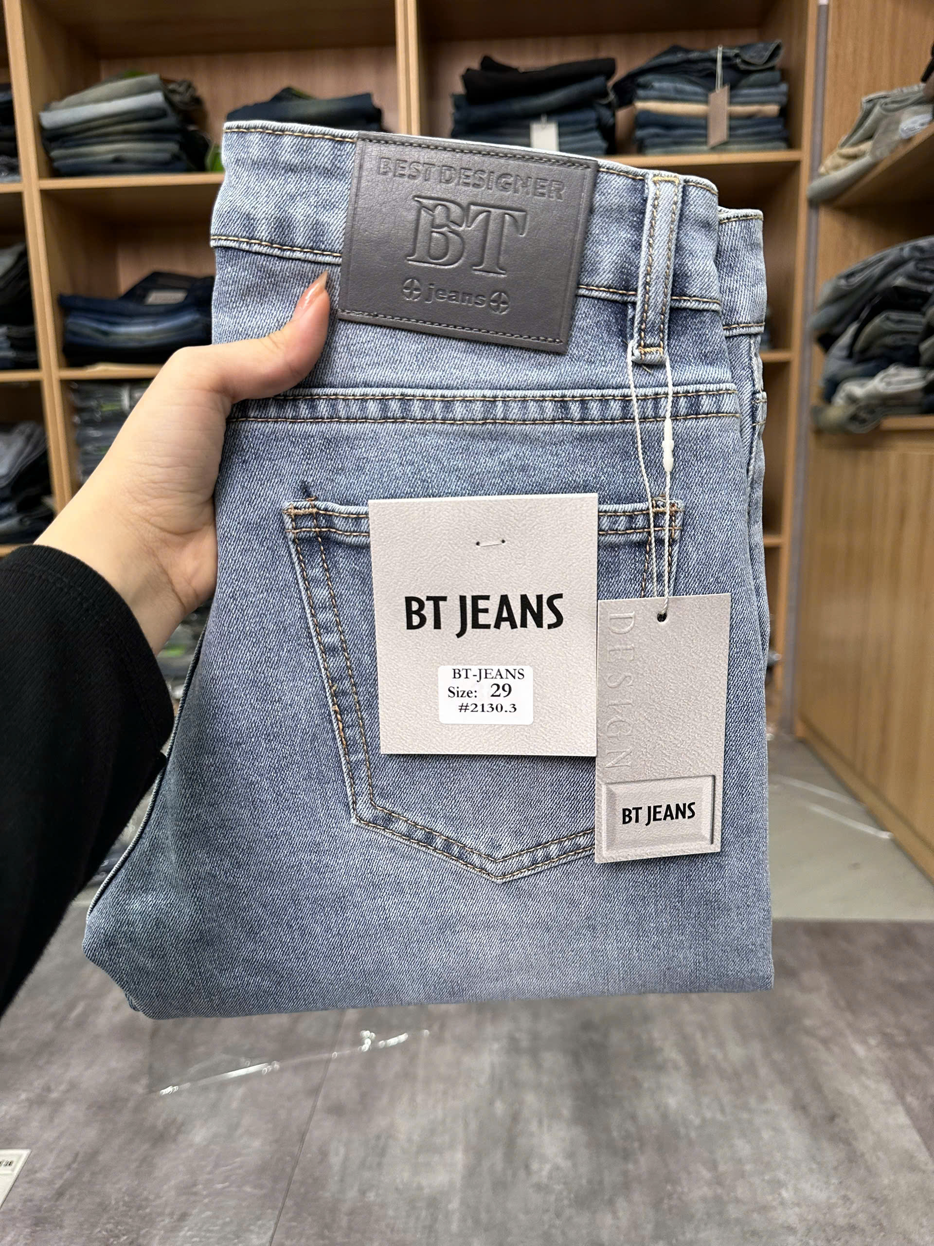 Quần jean nam co giãn trơn cao cấp Ms 2130.3