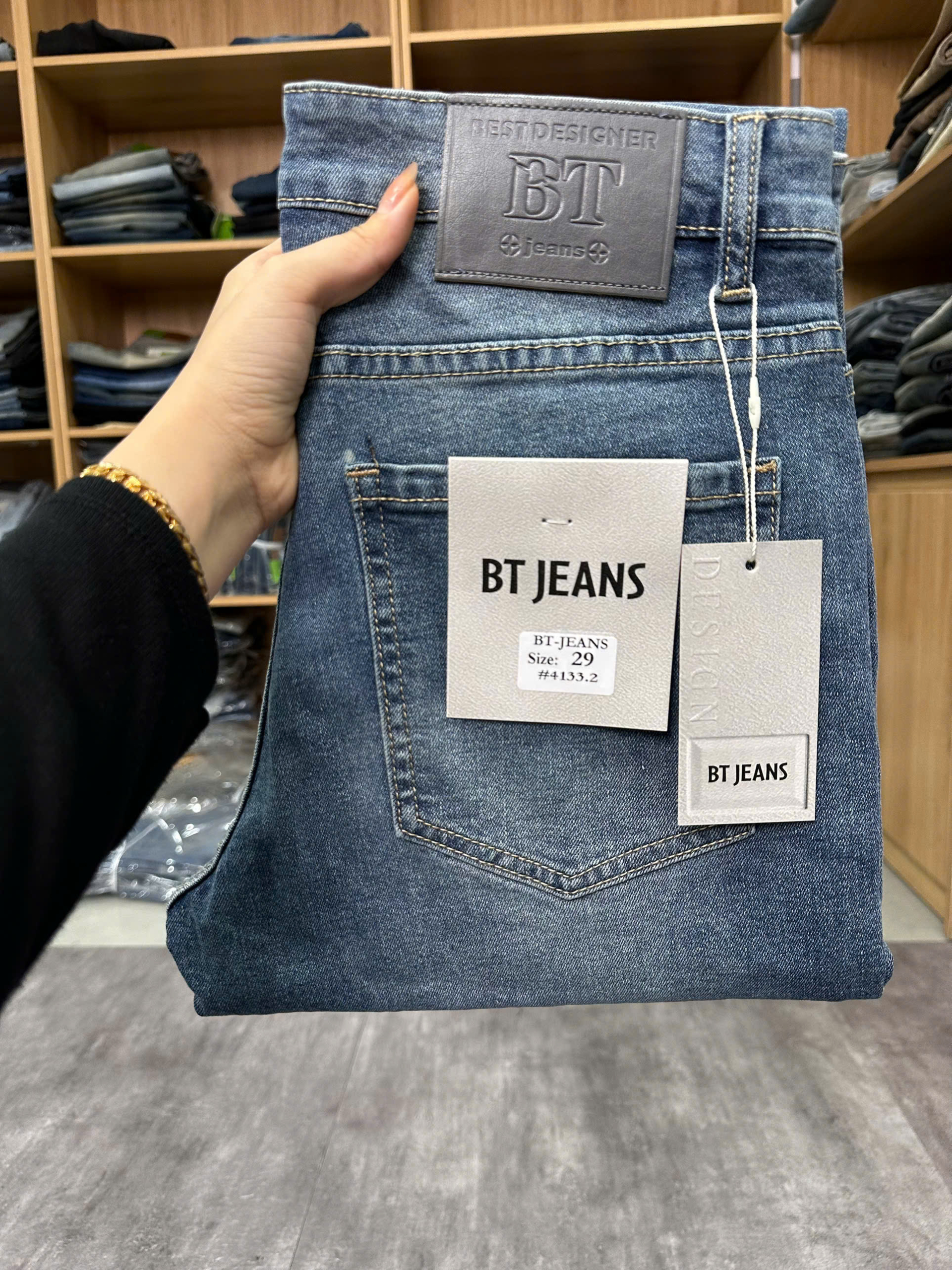 Quần jean nam co giãn trơn giá rẻ bán livestream Ms 4133.2