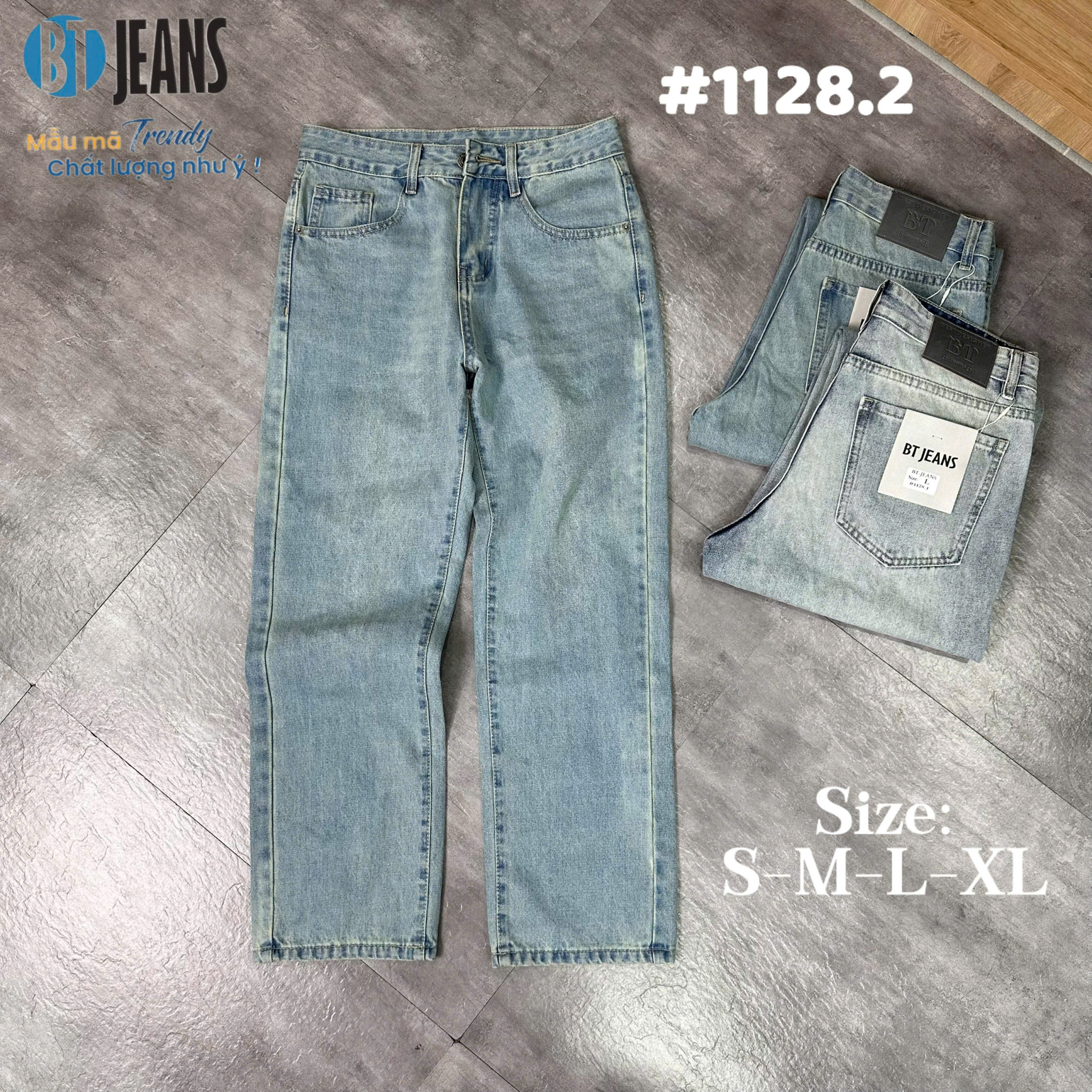 Quần jean nam cotton suông không giãn Ms 1128.2