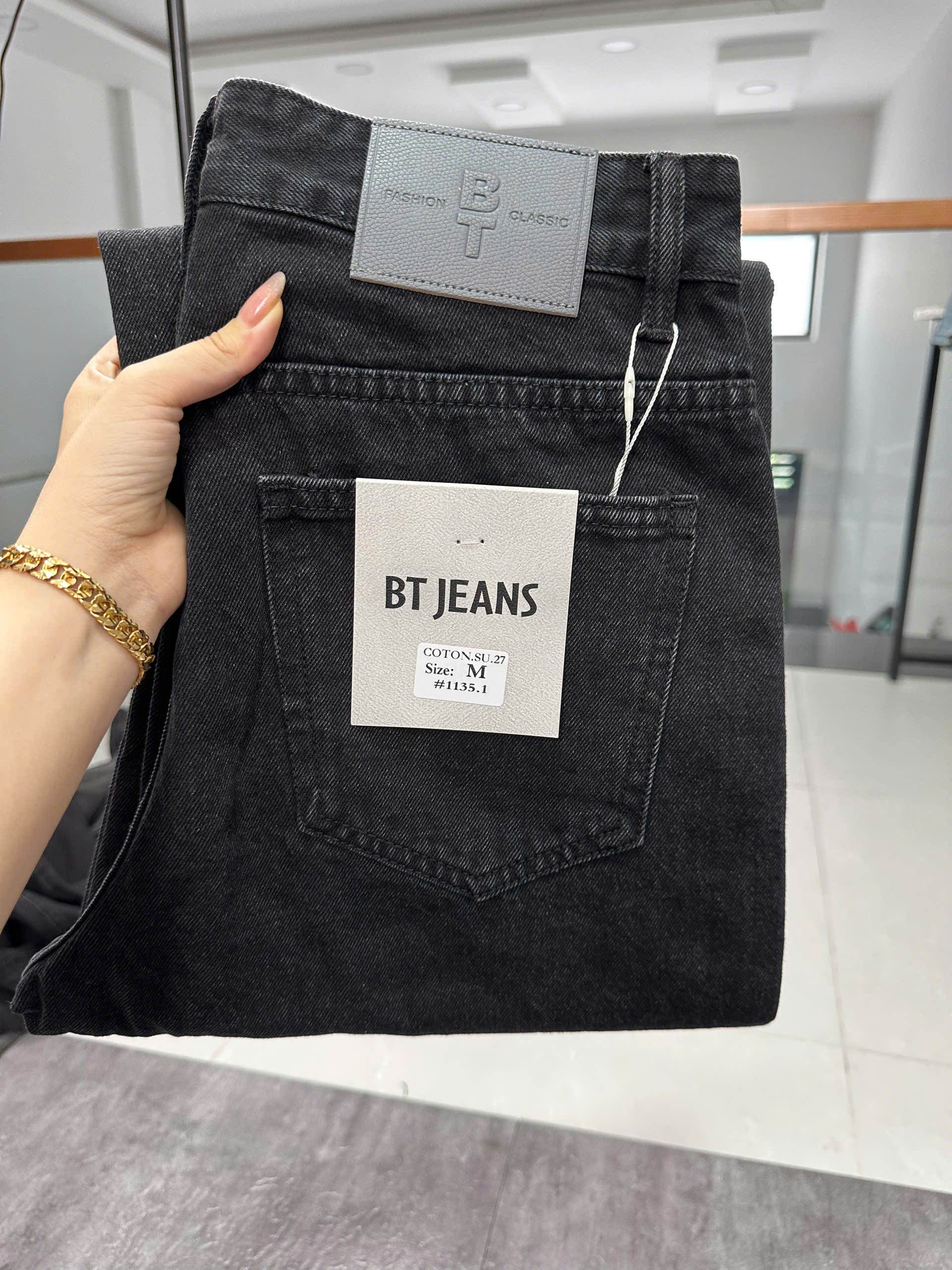 Quần jean nam không giãn ống rộng 27cm Ms 1135.1