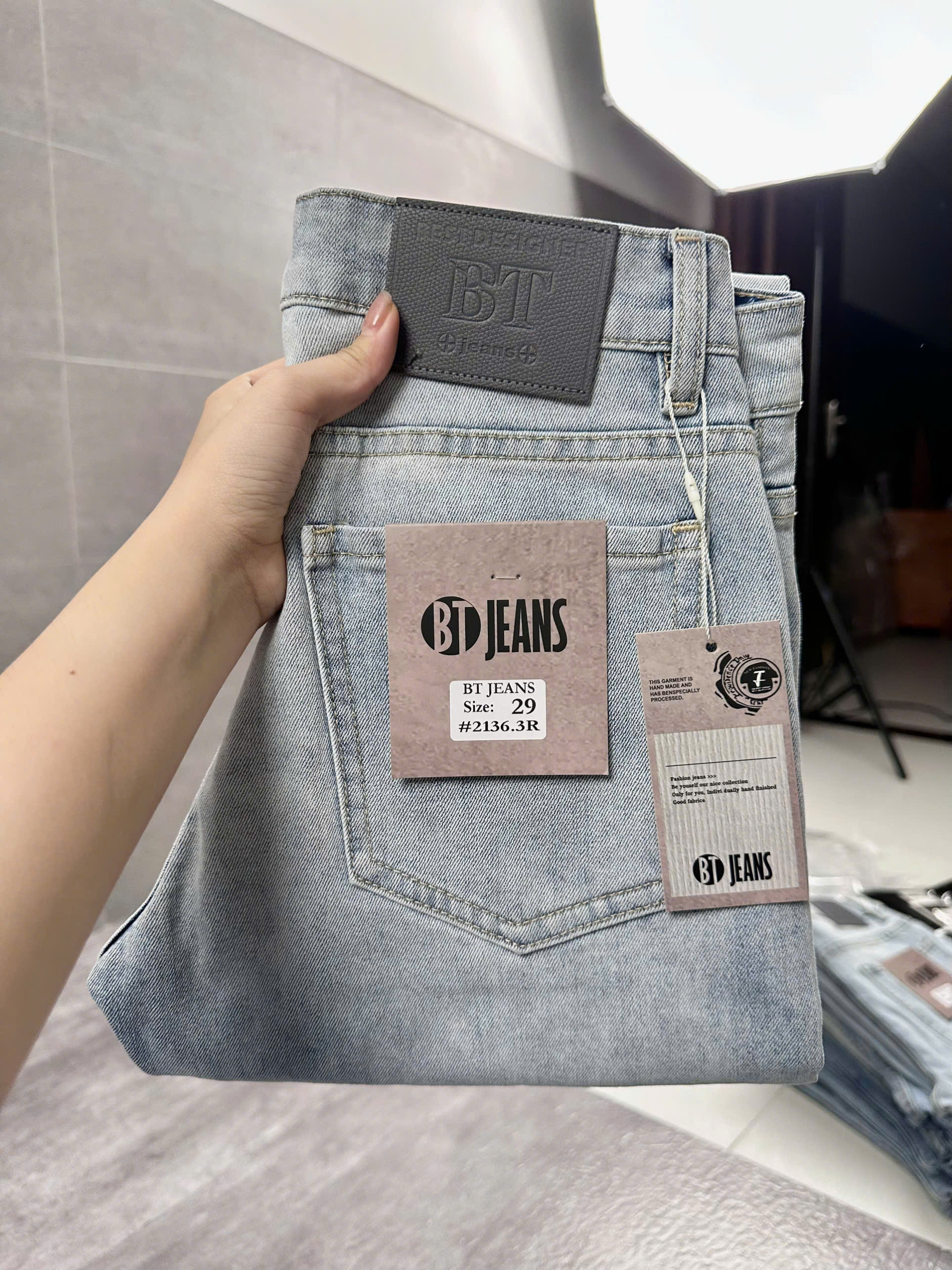 Quần jean nam rách xanh cao cấp Ms 2136.3R