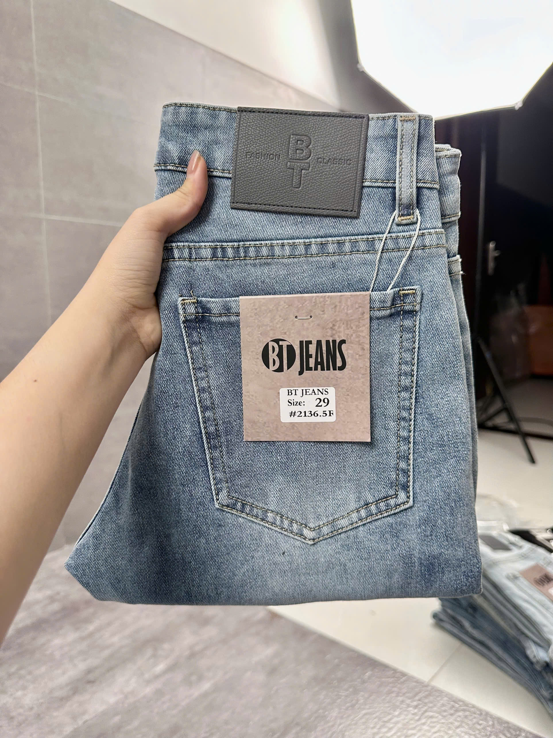 Quần jean nam rách xanh cao cấp Ms 2136.5R