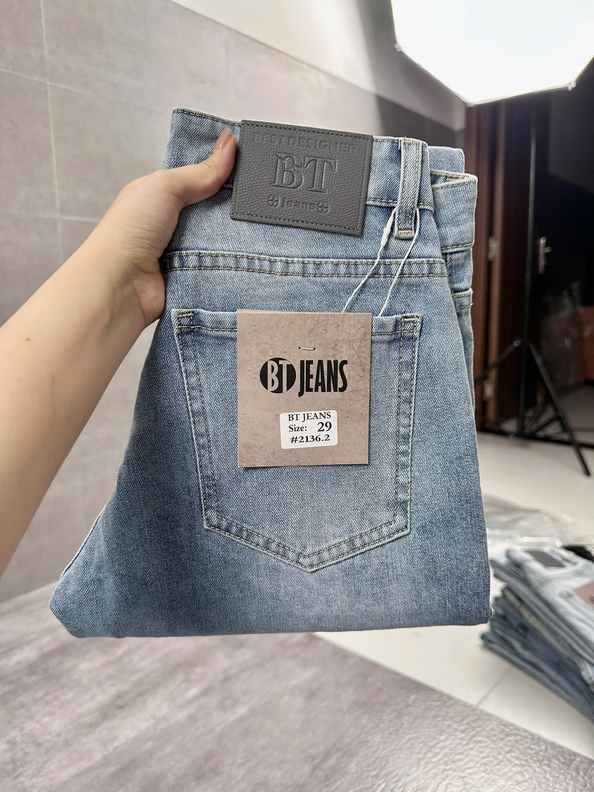 Quần jean nam trơn xanh cao cấp Ms 2136.2