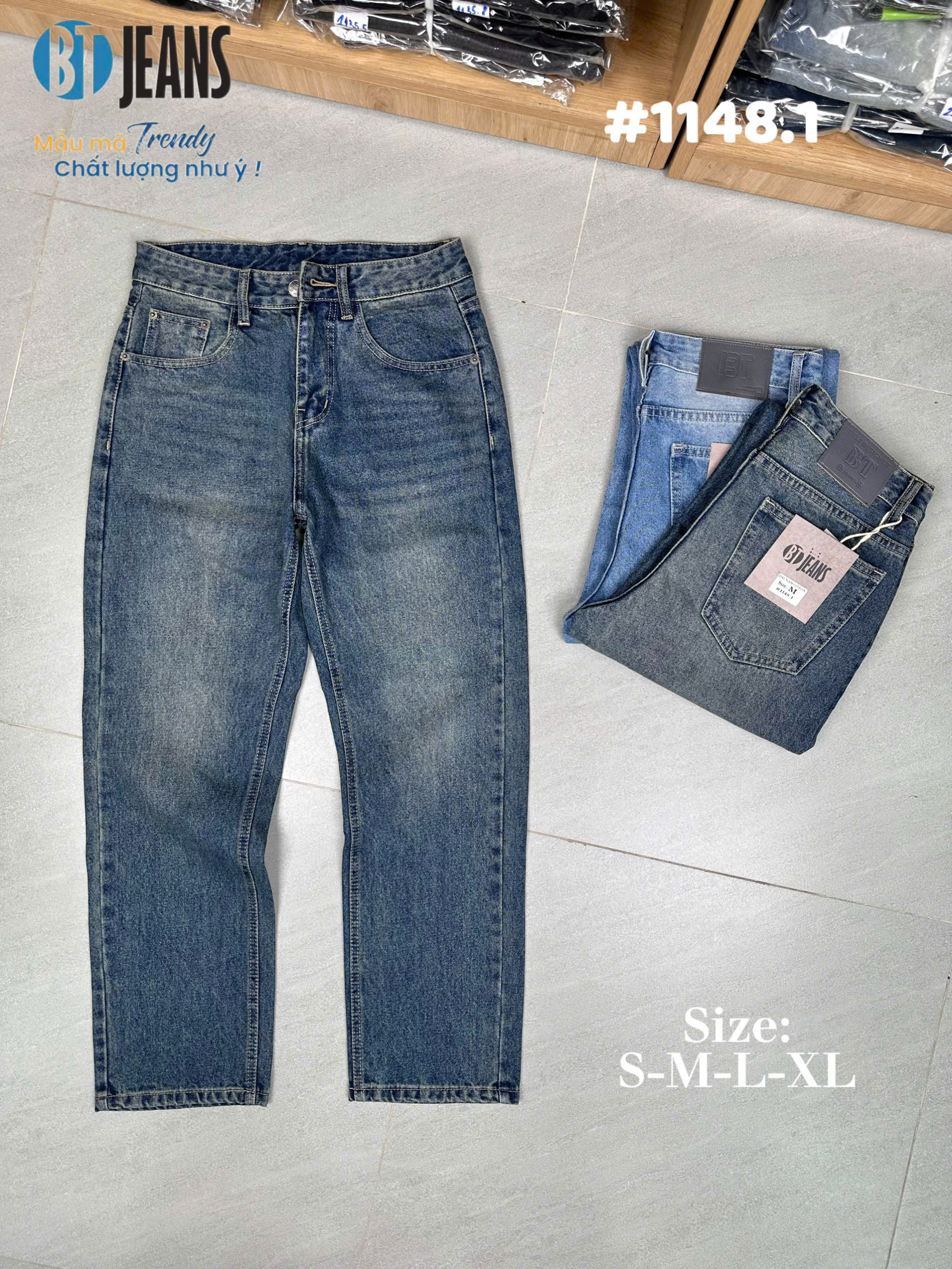 Quần jean nam không giãn Ms 1148.1