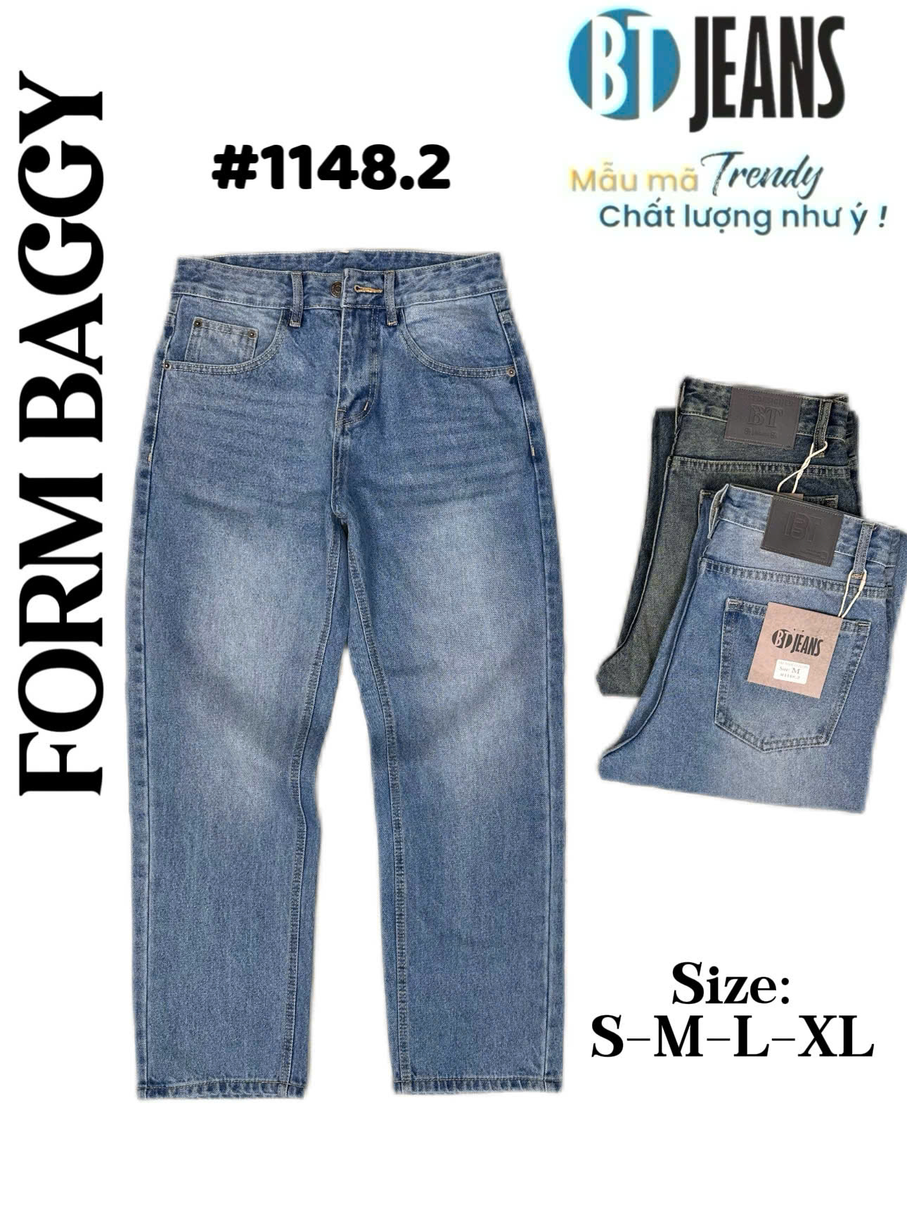 Quần jean nam không giãn Ms 1148.2