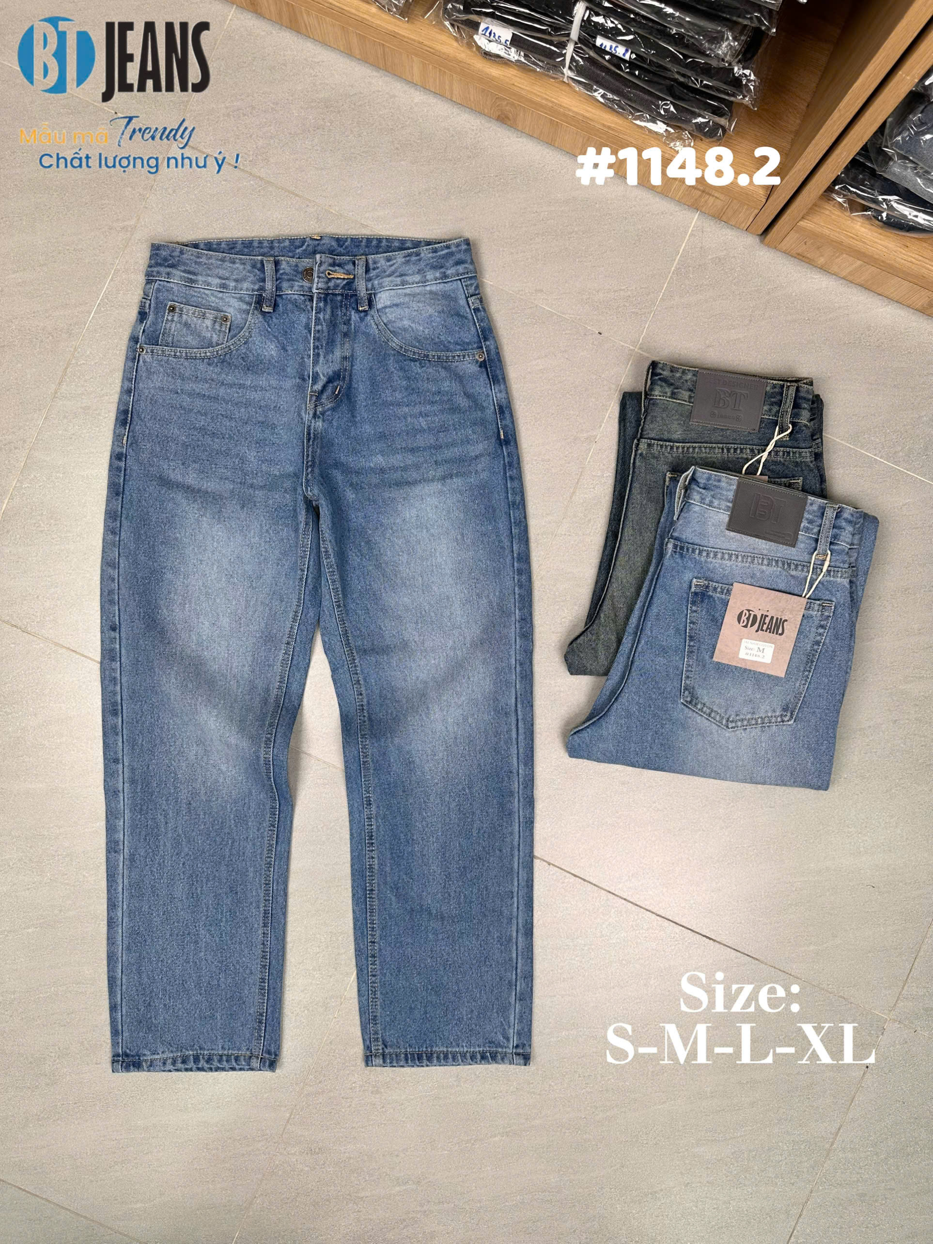 Quần jean nam không giãn Ms 1148.2