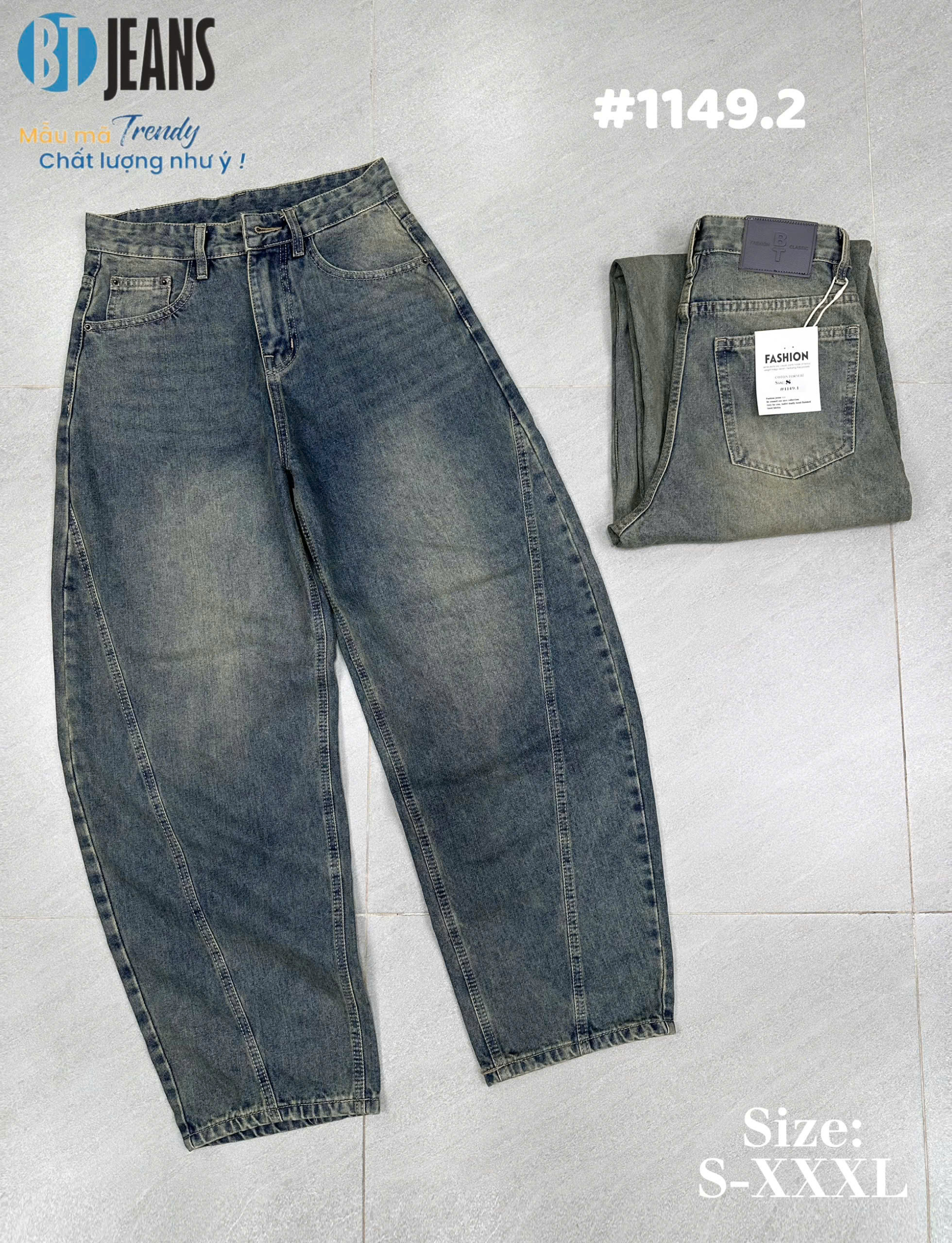 Quần jeans nam không giãn ống bí hot trend #1149.2