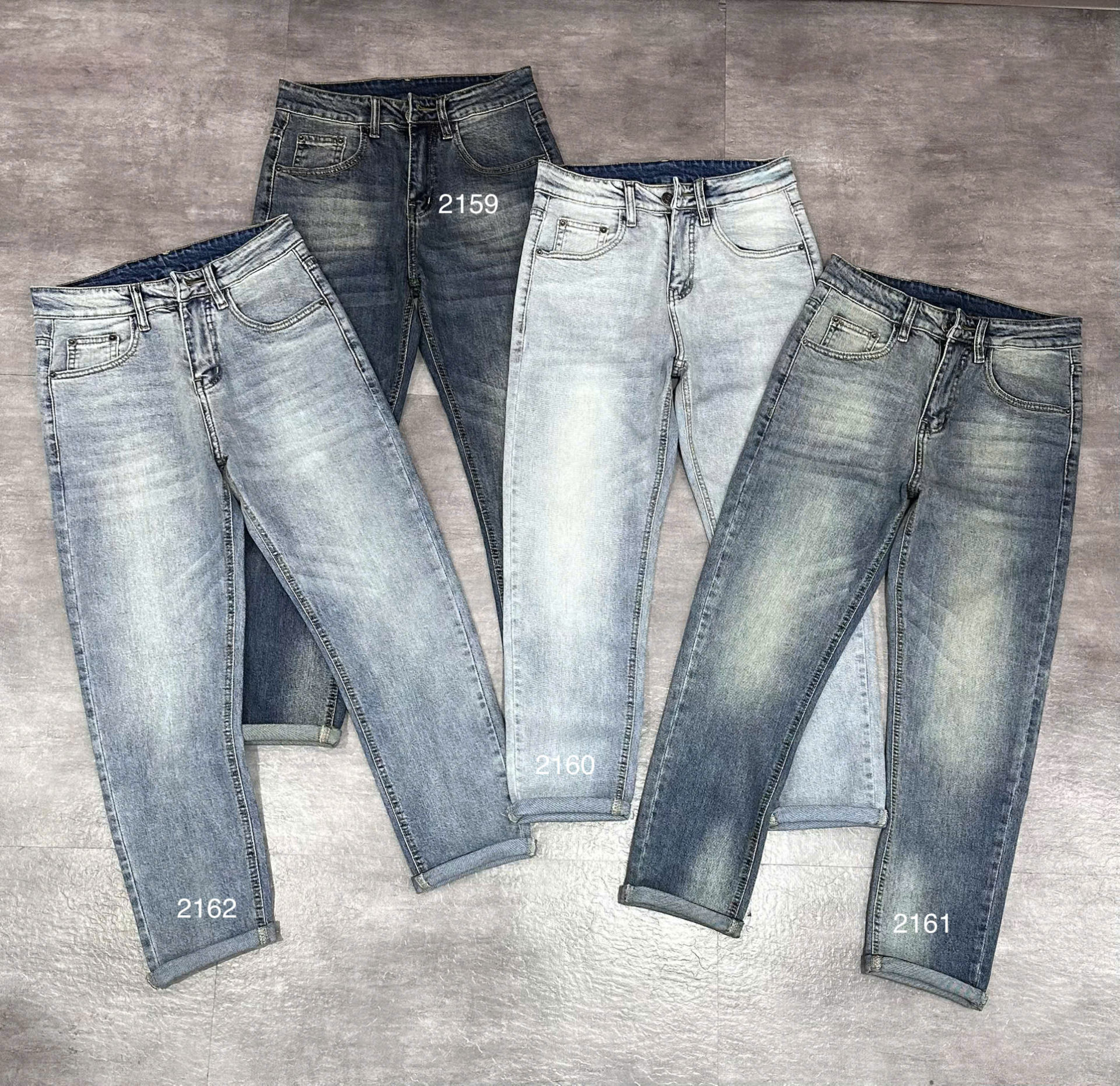 Quần jean nam trơn có giãn xanh cao cấp Ms 2161