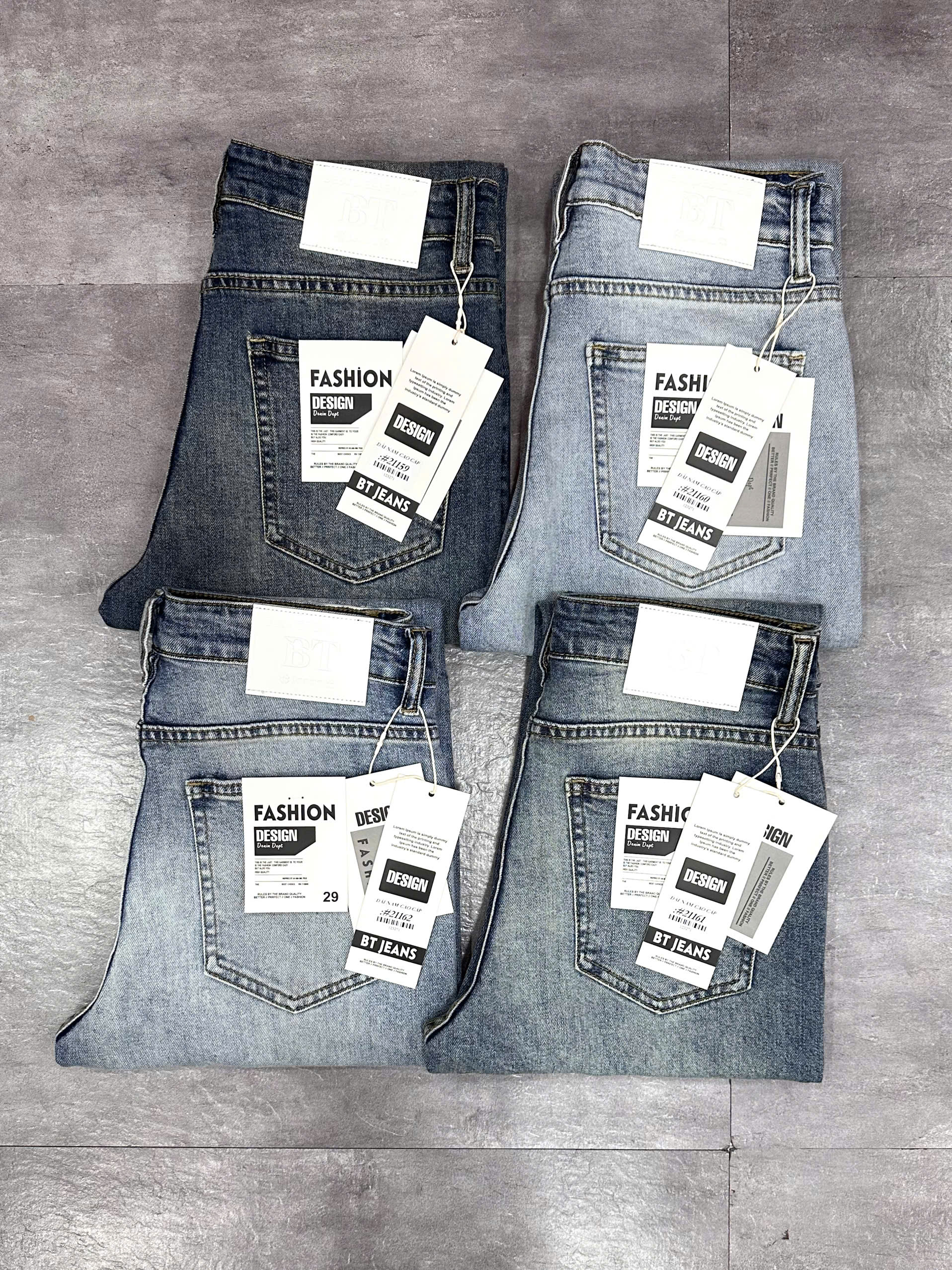 Quần jean nam trơn có giãn xanh cao cấp Ms 2162