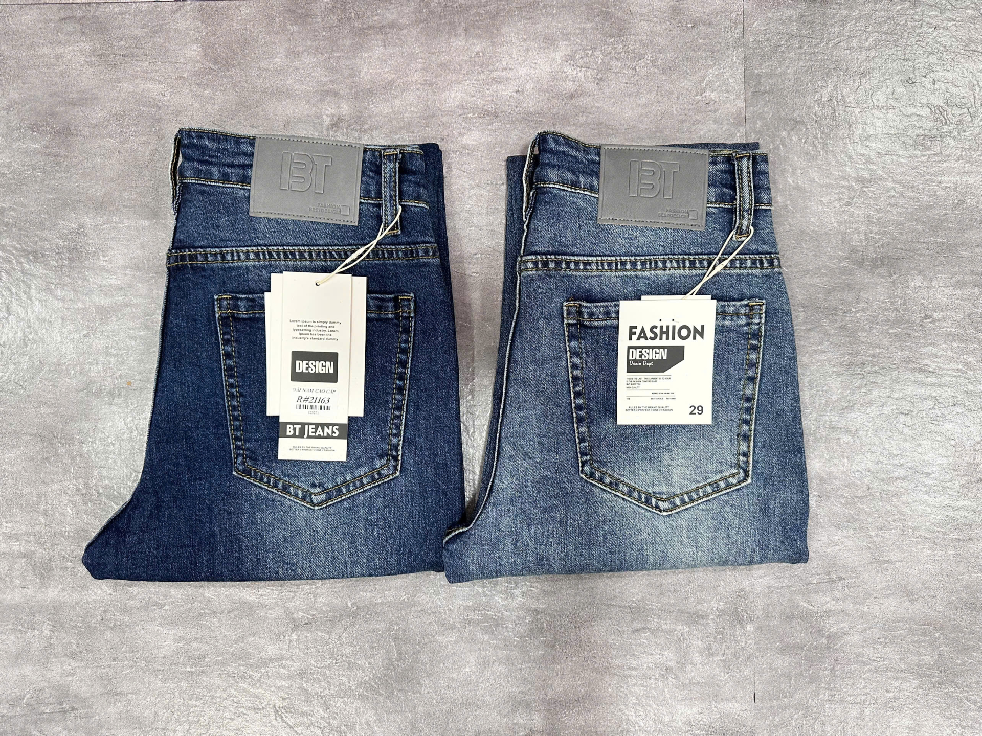 Quần jean nam trơn có giãn xanh cao cấp Ms 2164