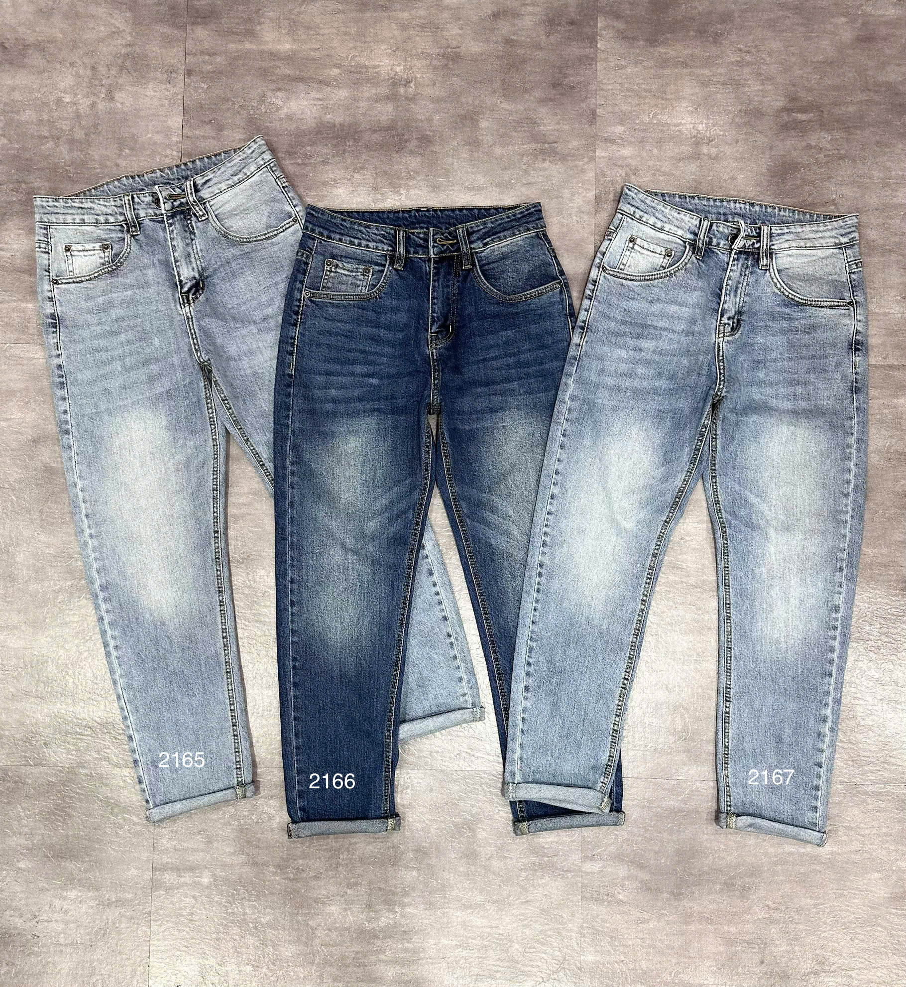 Quần jean nam trơn có giãn xanh cao cấp Ms 2167