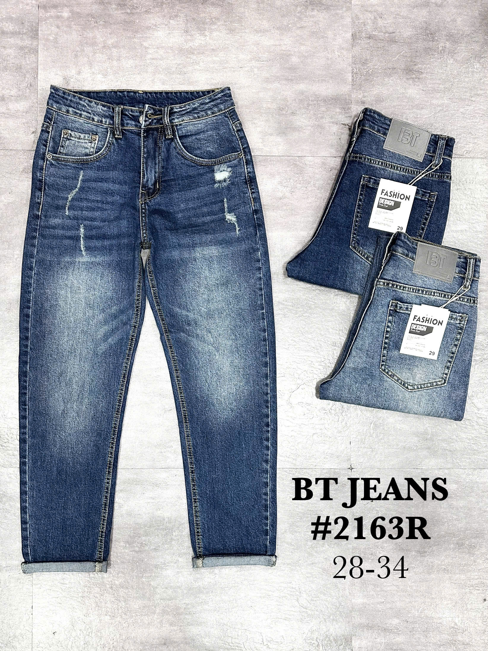 Quần jean nam trơn có giãn xanh rách cao cấp Ms 2163R