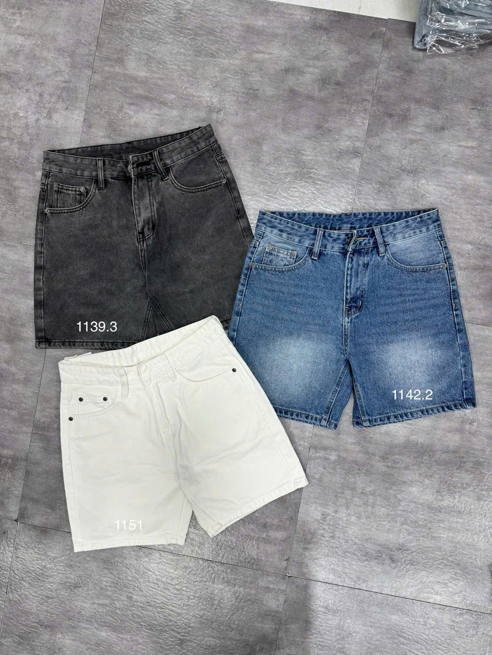 Quần short jean nam không giãn trắng Ms 1151