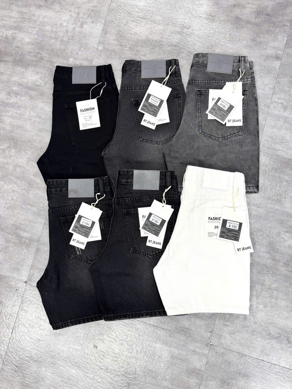 Quần short jean nam không giãn trắng Ms 1151