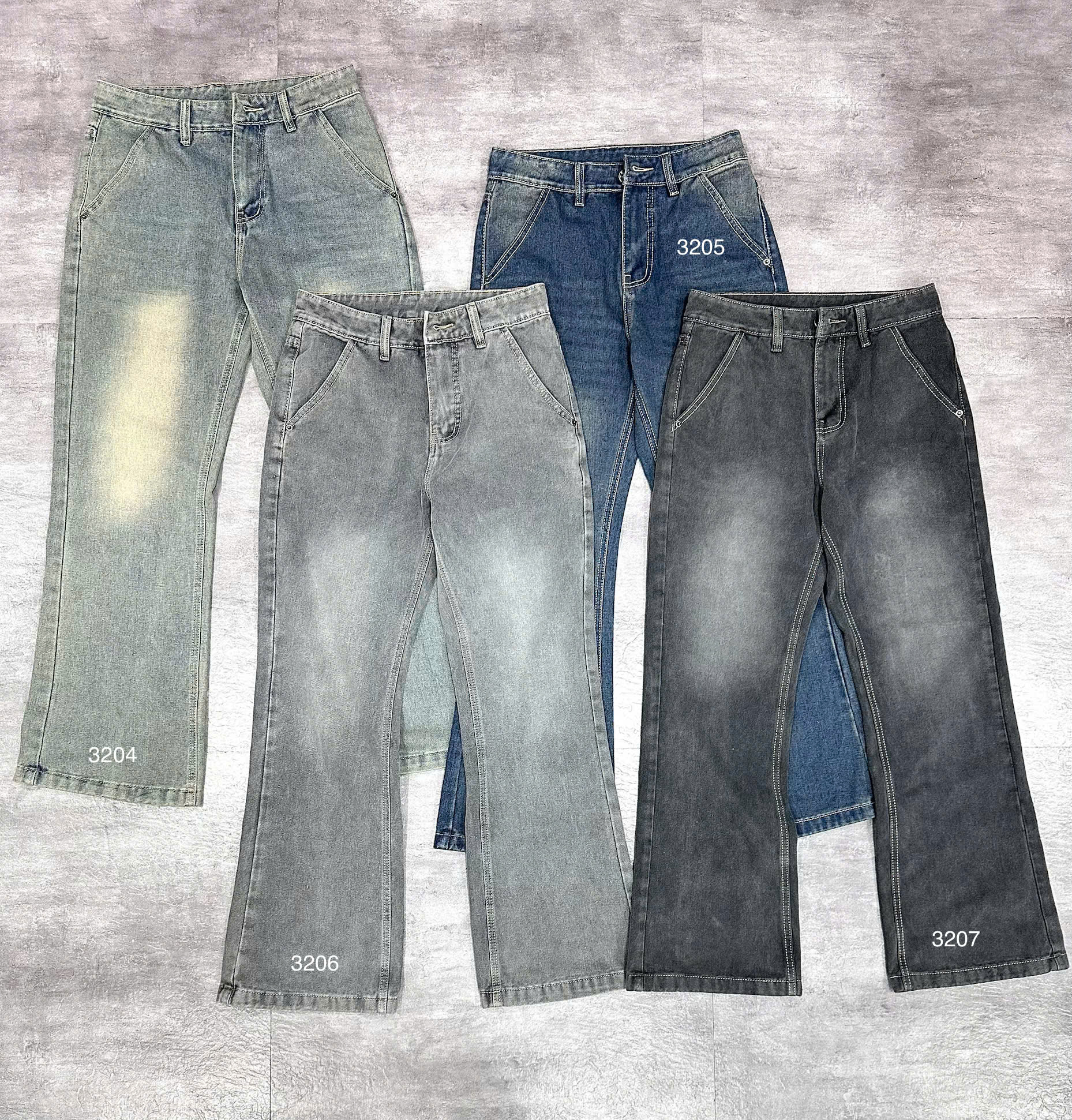 Quần jean nam cotton ống loe unisex không giãn Ms 3205