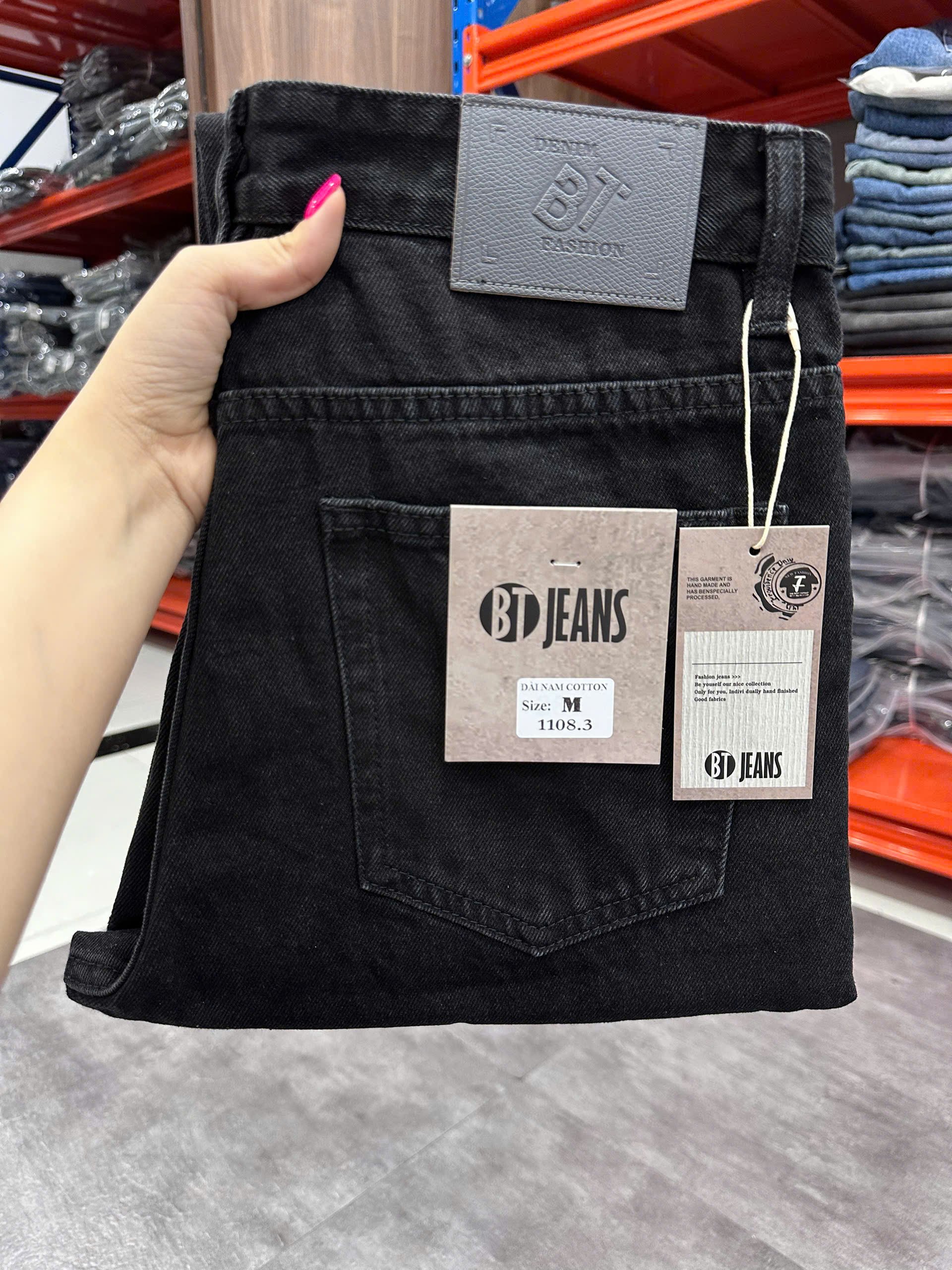 Quần jean nam cotton suông xám không giãn Ms 1188