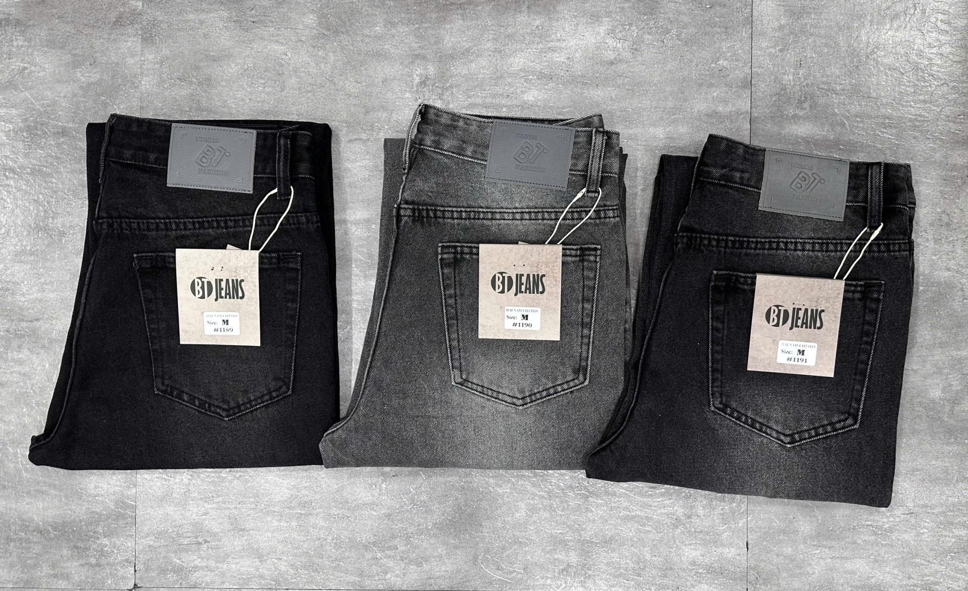 Quần jean nam cotton suông xám không giãn Ms 1190