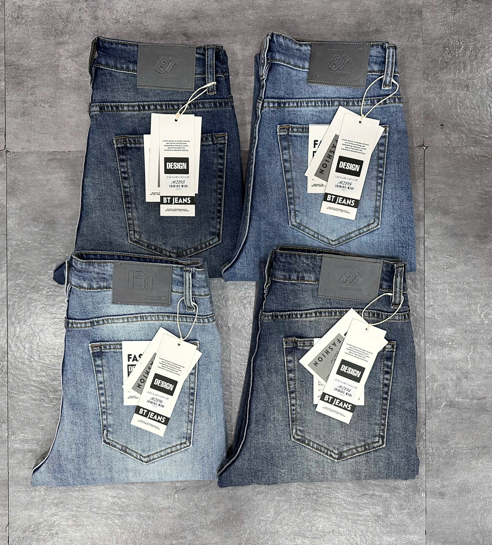 Quần jean nam form slimfit trơn xanh cao cấp Ms 2194