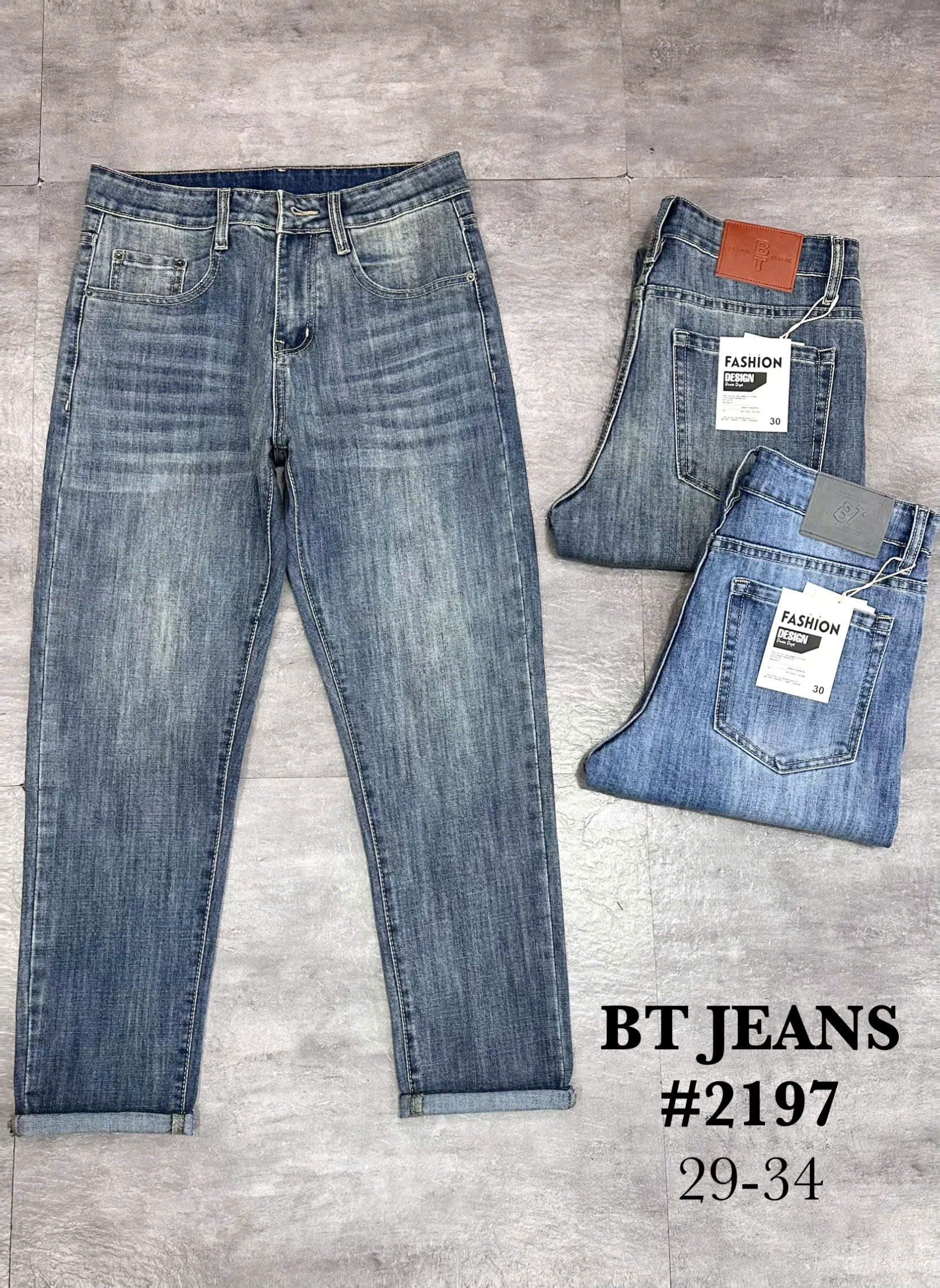 Quần jean nam form slimfit trơn xanh cao cấp Ms 2197