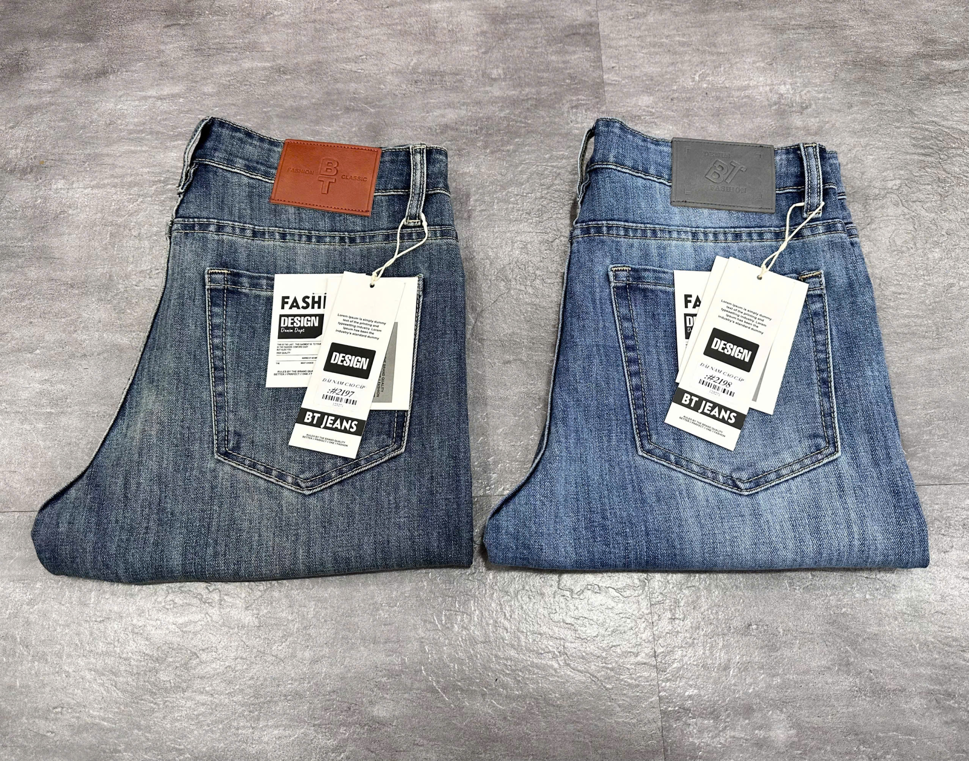 Quần jean nam form slimfit trơn xanh cao cấp Ms 2198