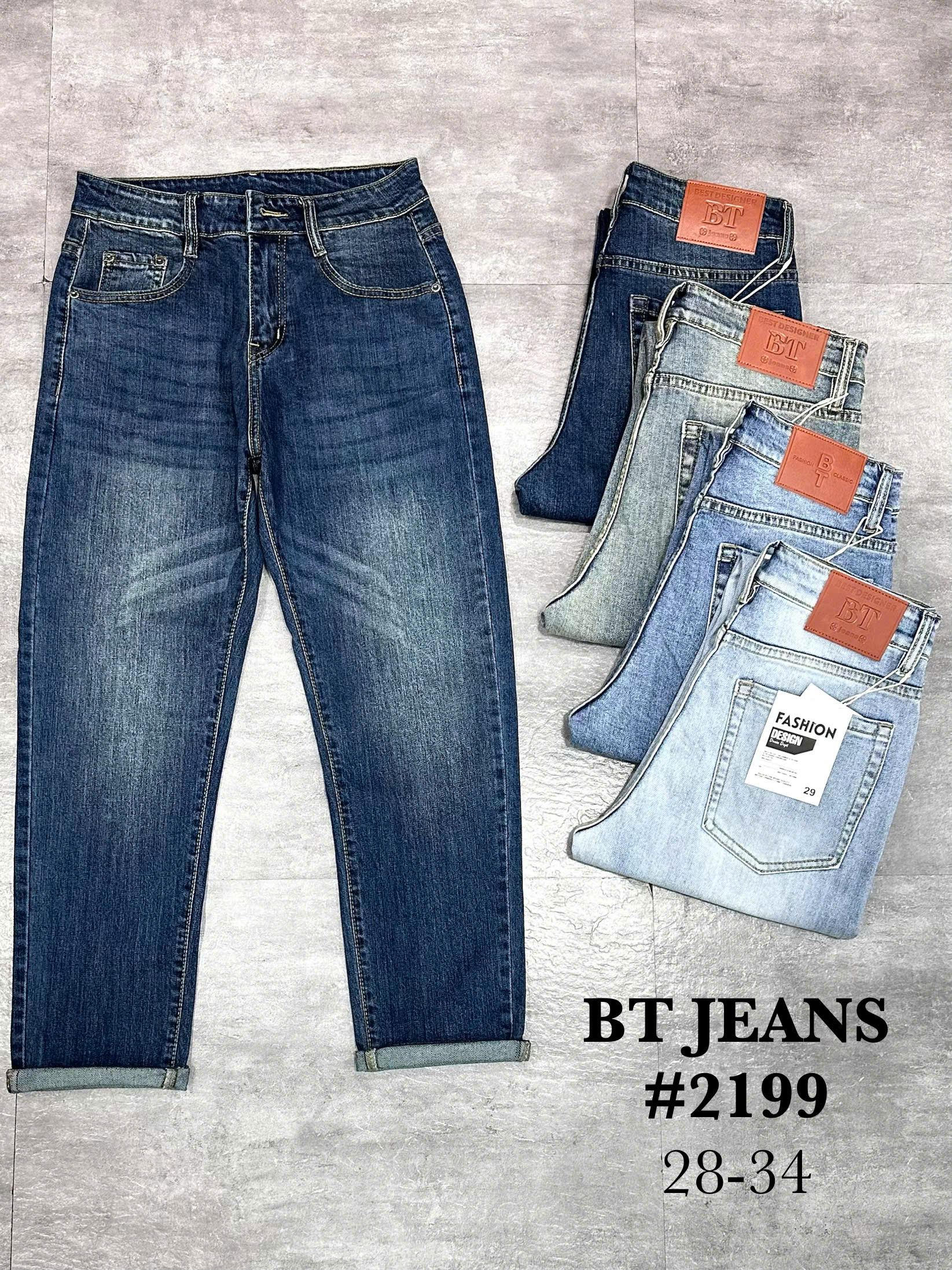 Quần jean nam form slimfit trơn xanh cao cấp Ms 2199