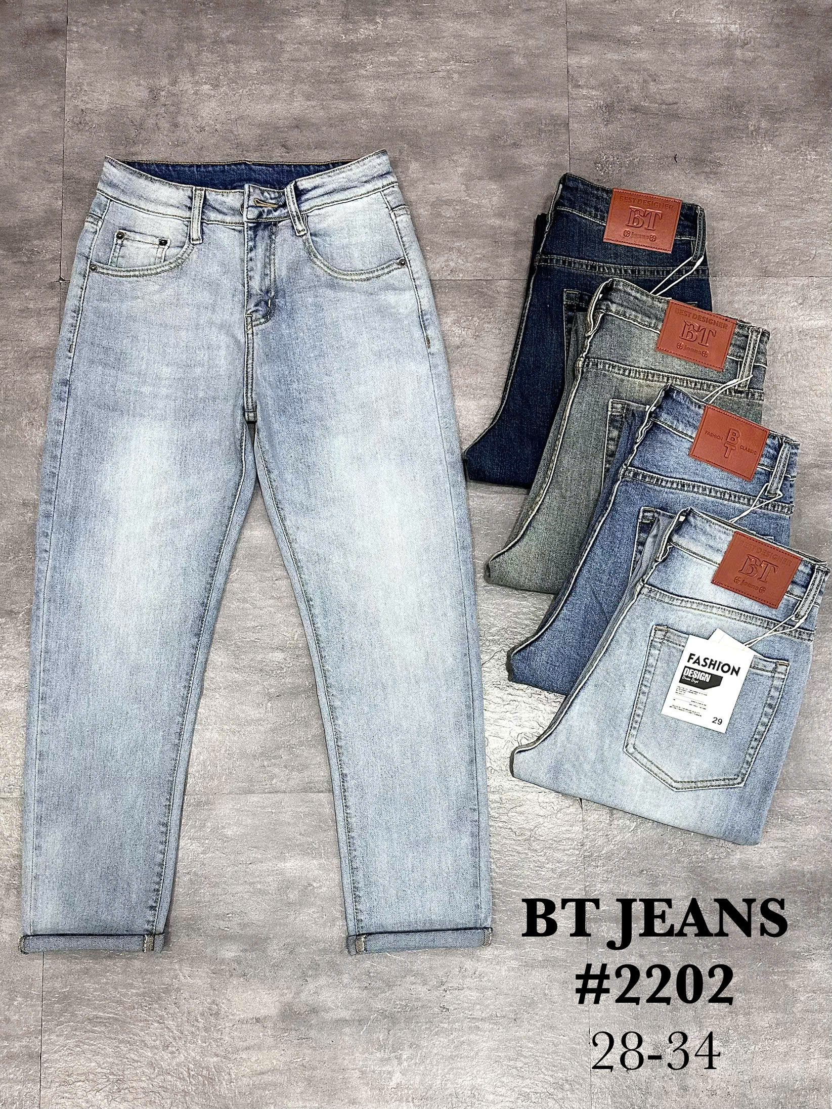 Quần jean nam form slimfit trơn xanh cao cấp Ms 2202