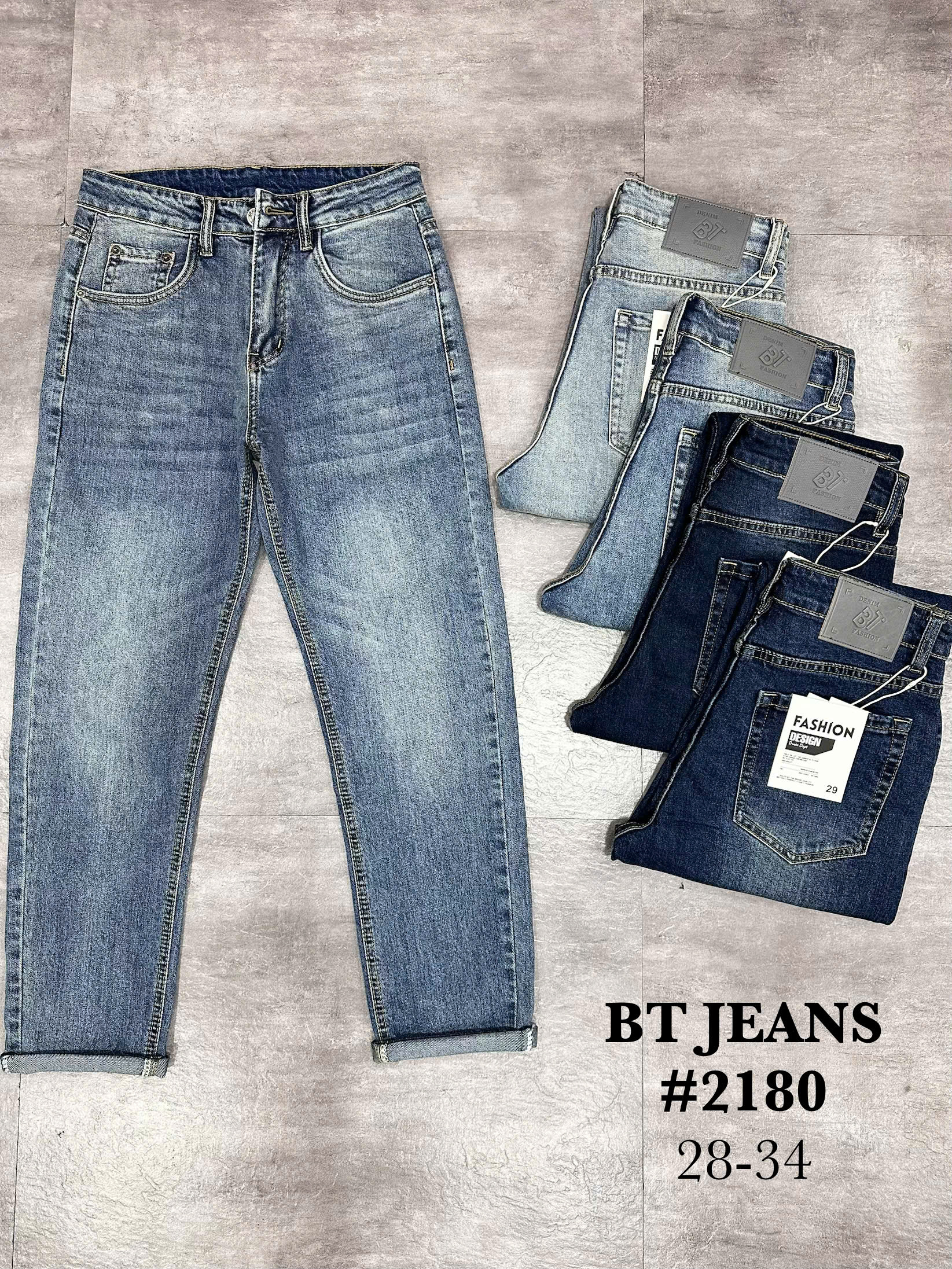 Quần jean nam trơn có giãn xanh cao cấp Ms 2180