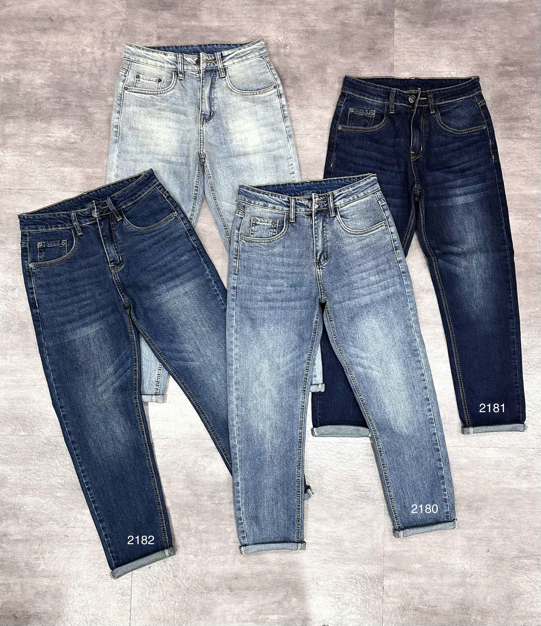 Quần jean nam trơn có giãn xanh cao cấp Ms 2182