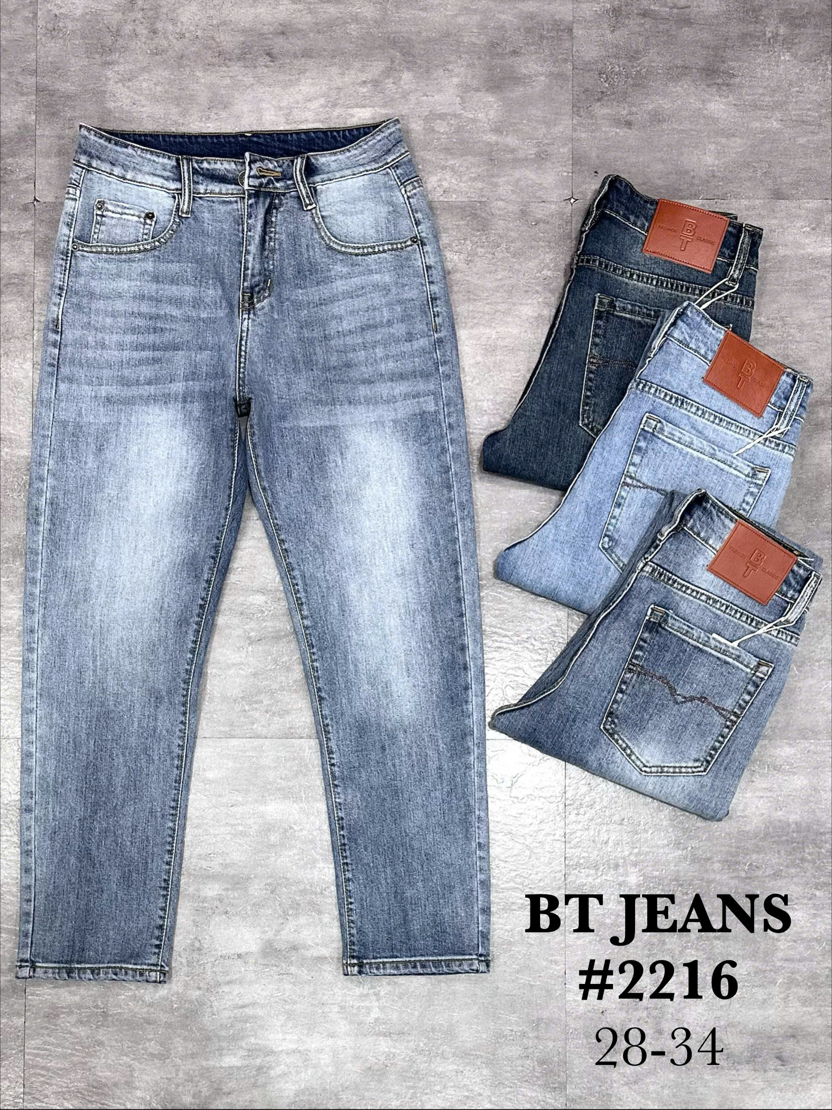 Quần jean nam form slimfit trơn xanh cao cấp Ms 2216