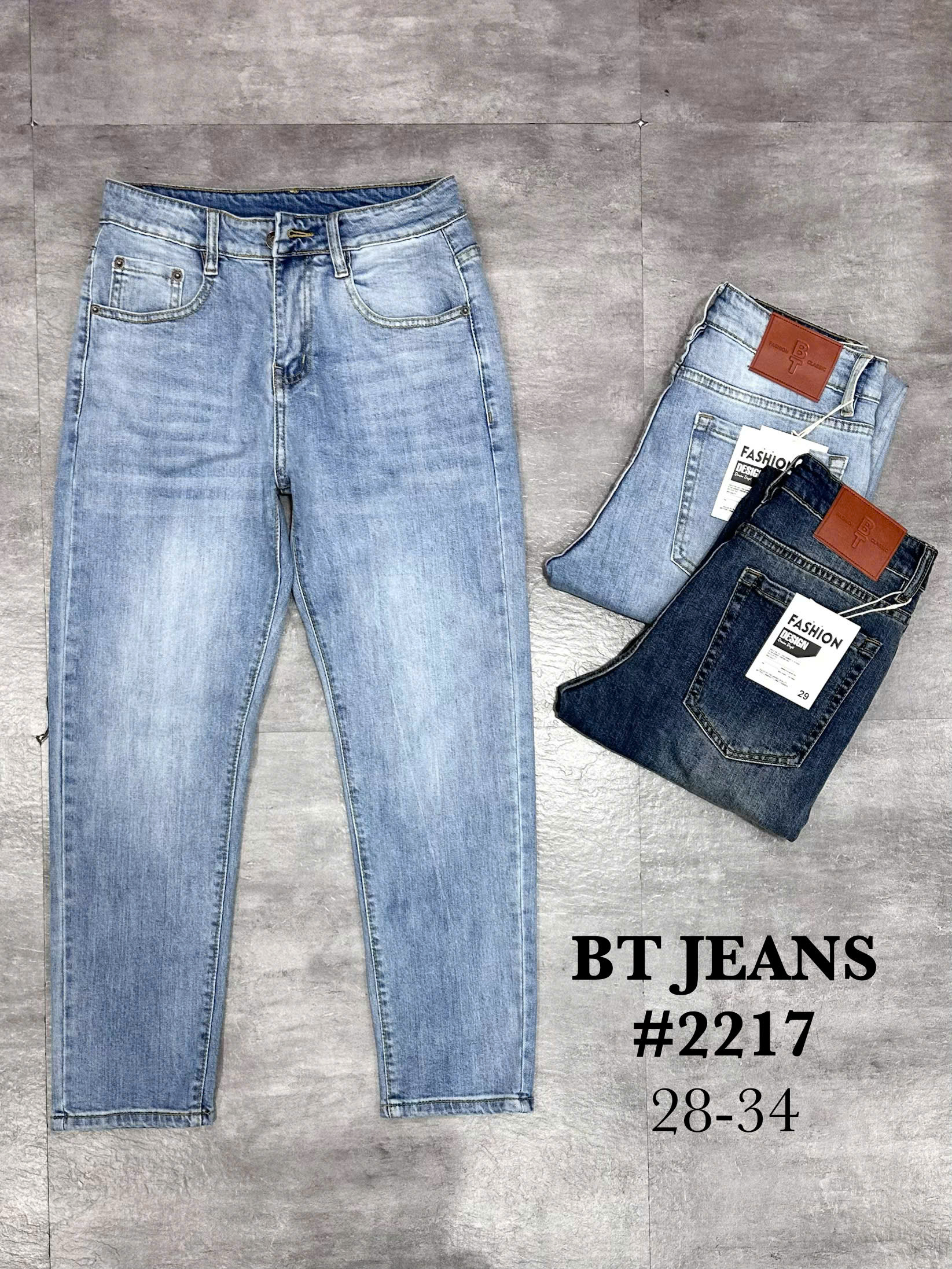 Quần jean nam form slimfit trơn xanh cao cấp Ms 2217