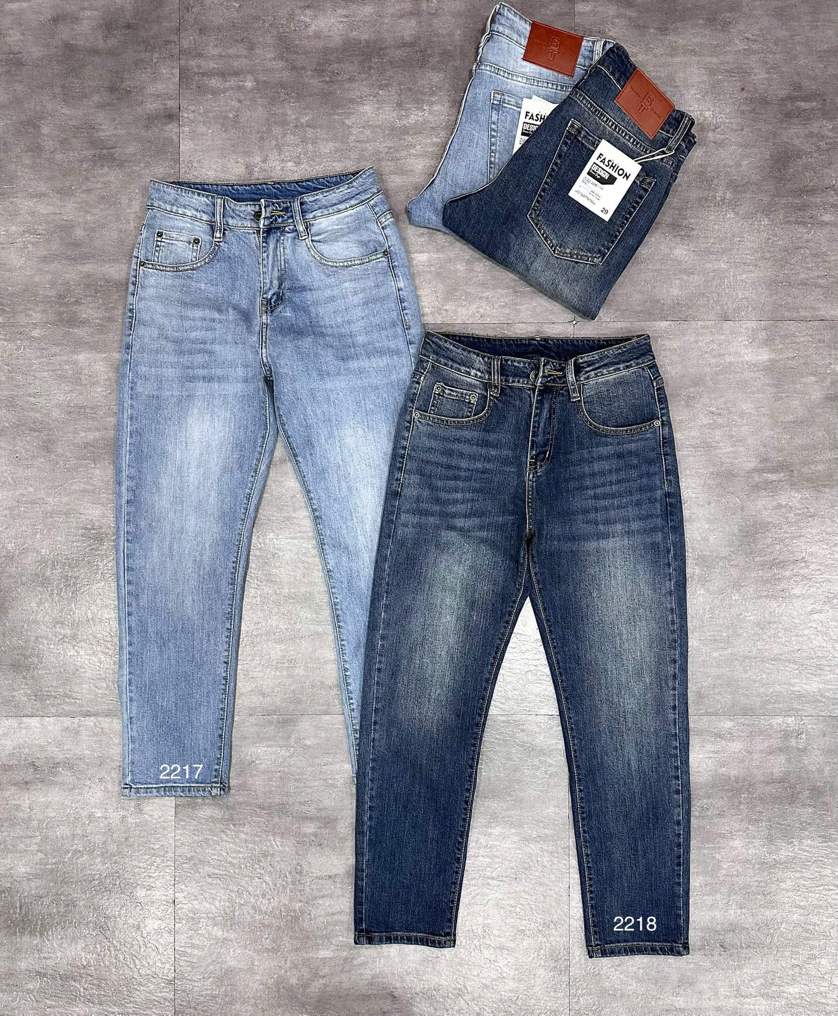 Quần jean nam form slimfit trơn xanh cao cấp Ms 2218